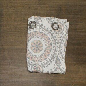 NEW ZUZIFY Light Filtering Textured Grommet Curtain Panel White Multi 36" x 62"